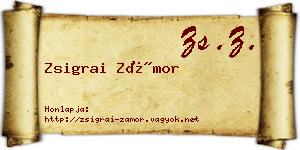 Zsigrai Zámor névjegykártya